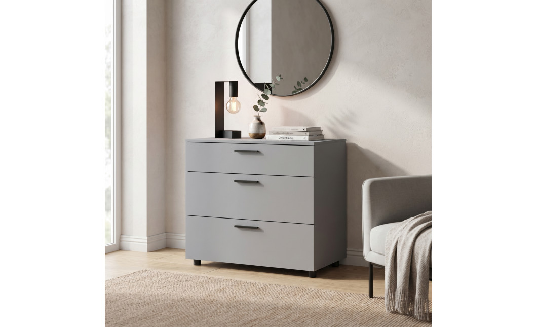 Kommode Doros Thorn Grau 3 Schubladen 90x51,6x80 (41510159)