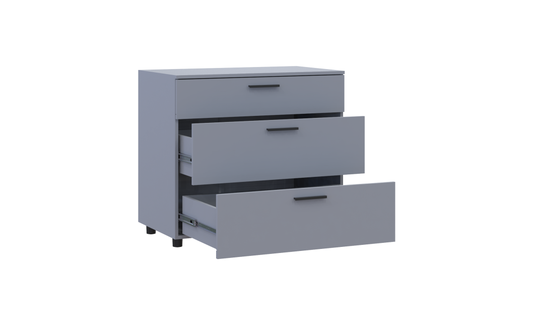 Kommode Doros Thorn Grau 3 Schubladen 90x51,6x80 (41510159)