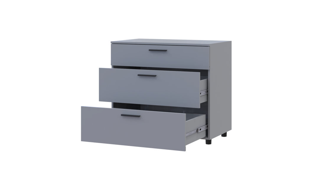 Kommode Doros Thorn Grau 3 Schubladen 90x51,6x80 (41510159)