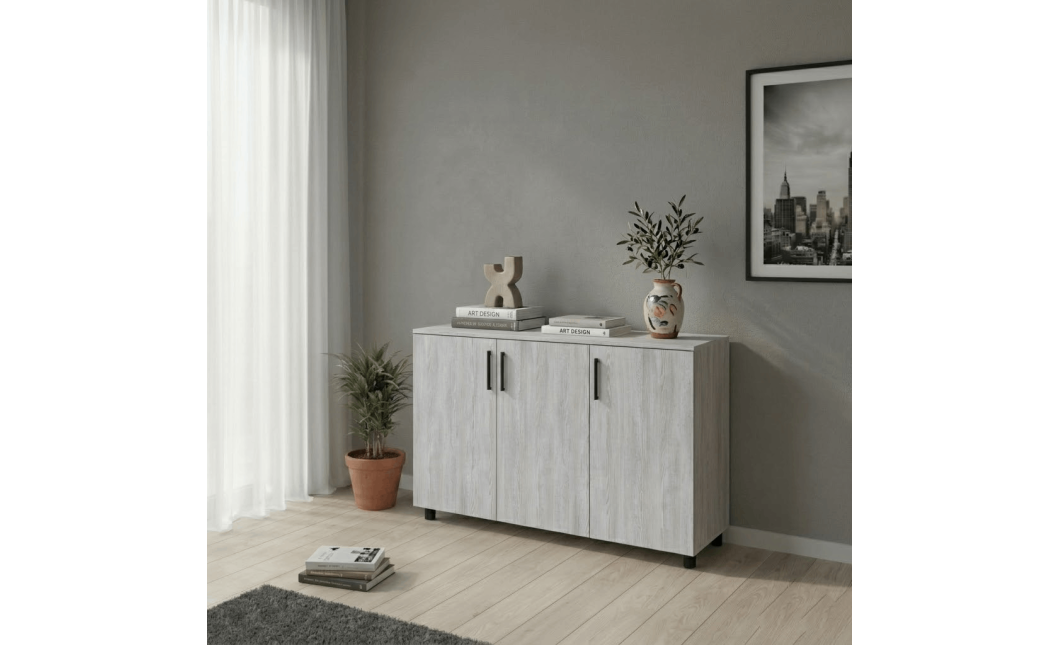 Kommode Doros Thorn Natti Kiefer 3 Türen 135x51,6x80 (41510167)