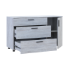 Kommode Doros Thorn Natti Kiefer 3 Schubladen 1 Tür 135x51,6x80 (41510179)