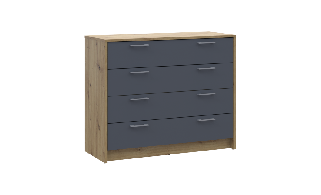 Kommode Doros Rondi Artisan Eiche / Graphitgrau 4 Schubladen 100x40x82 (41516186)
