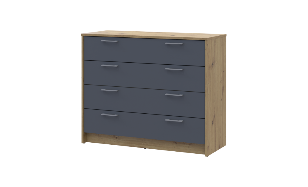Kommode Doros Rondi Artisan Eiche / Graphitgrau 4 Schubladen 100x40x82 (41516186)