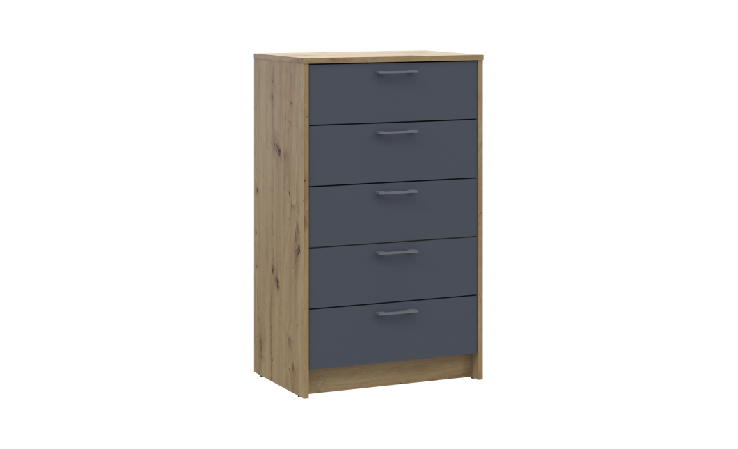 Kommode Doros Rondi Artisan Eiche / Graphitgrau 5 Schubladen 60x40x100 (41516188)