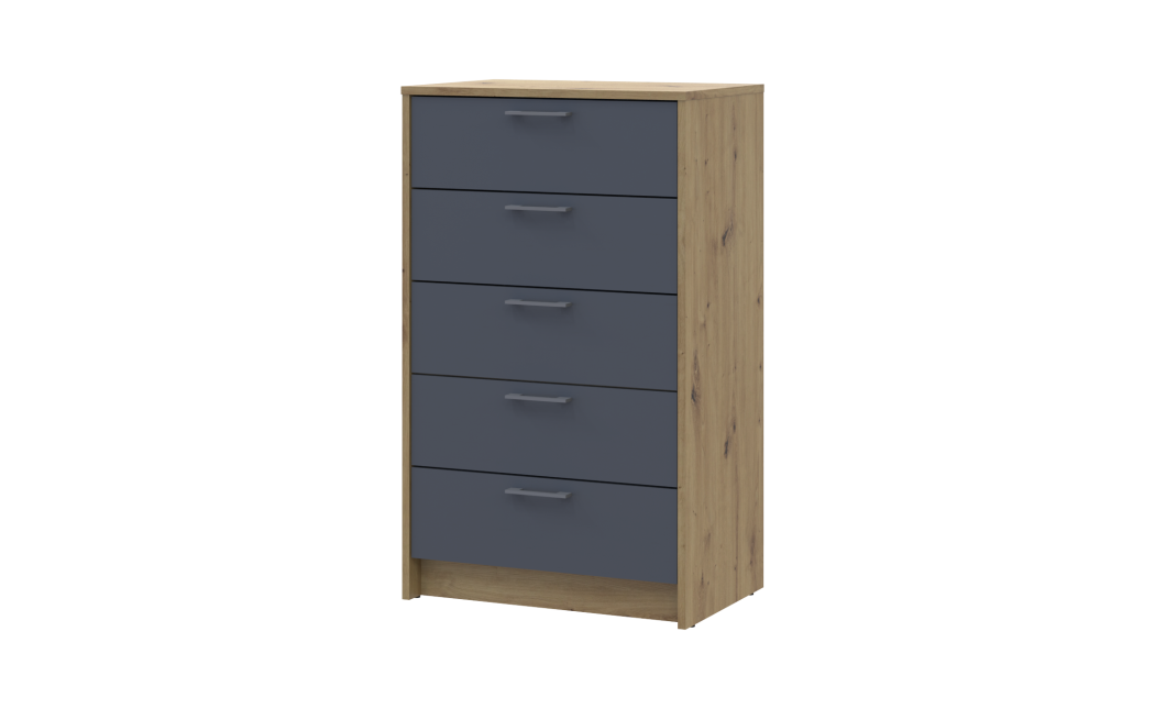 Kommode Doros Rondi Artisan Eiche / Graphitgrau 5 Schubladen 60x40x100 (41516188)