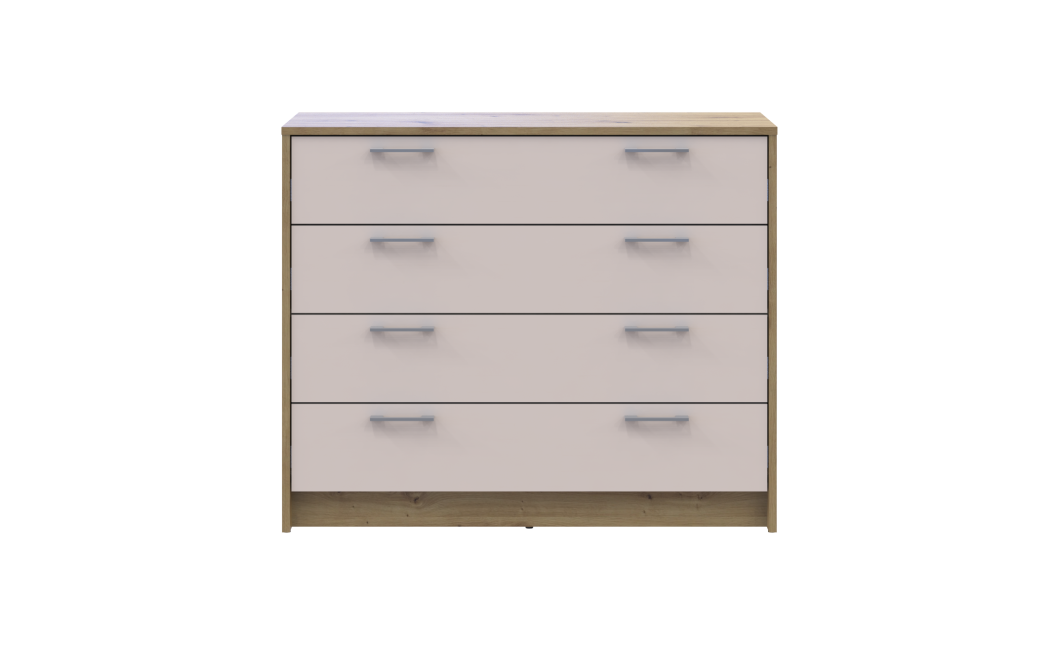 Kommode Doros Rondi Artisan Eiche / Kaschmir 4 Schubladen 100x40x82 (41516187)