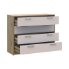 Kommode Doros Rondi Artisan Eiche / Kaschmir 4 Schubladen 100x40x82 (41516187)