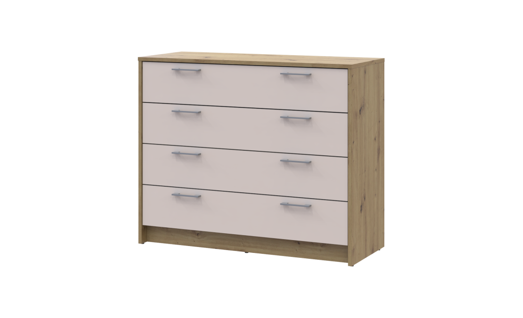 Kommode Doros Rondi Artisan Eiche / Kaschmir 4 Schubladen 100x40x82 (41516187)