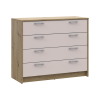 Kommode Doros Rondi Artisan Eiche / Kaschmir 4 Schubladen 100x40x82 (41516187)
