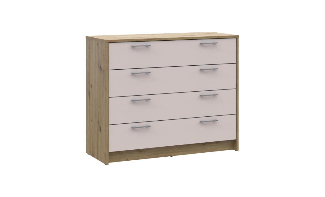 Kommode Doros Rondi Artisan Eiche / Kaschmir 4 Schubladen 100x40x82 (41516187)