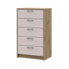 Kommode Doros Rondi Artisan Eiche / Kaschmir 5 Schubladen 60x40x100 (41516189)