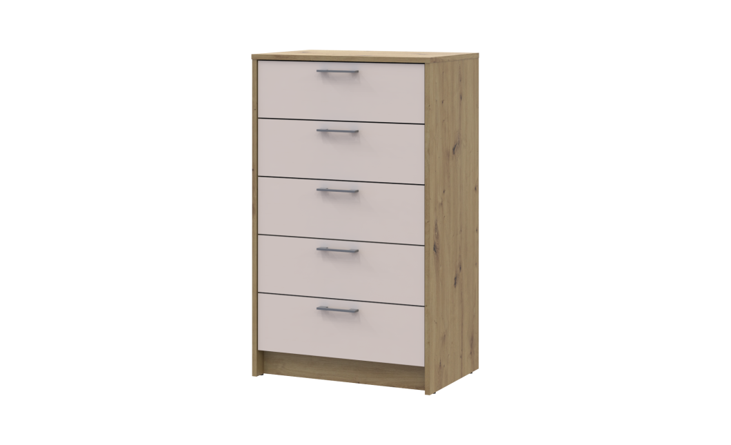 Kommode Doros Rondi Artisan Eiche / Kaschmir 5 Schubladen 60x40x100 (41516189)