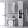 Badezimmerschrank-Set Doros Mira Weiß 84x33x183,5 (41510133)