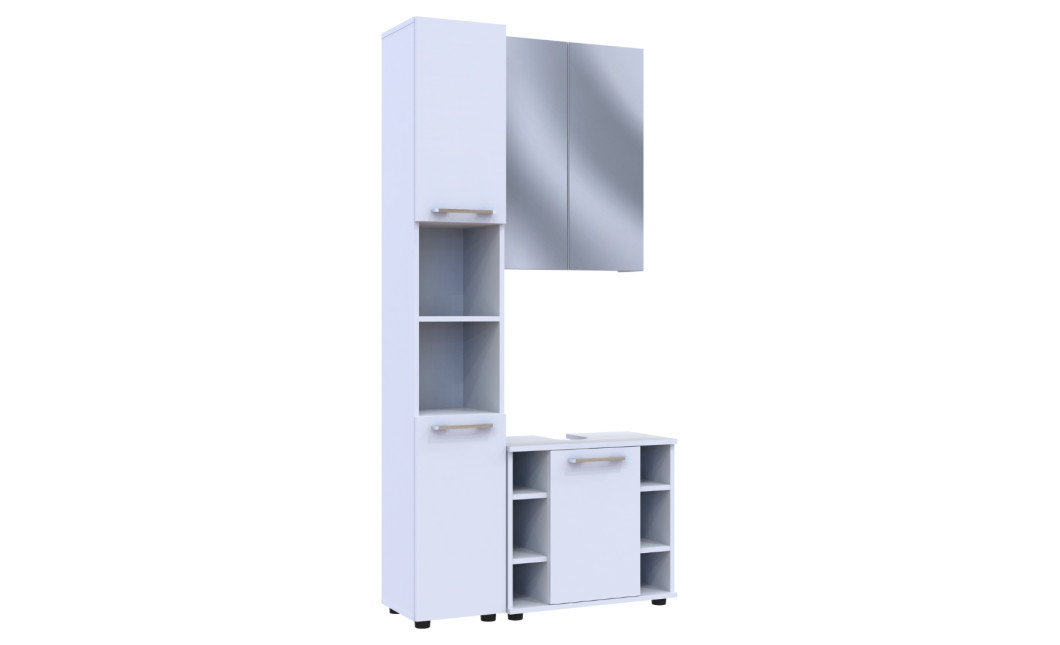 Badezimmerschrank-Set Doros Mira Weiß 84x33x183,5 (41510133)