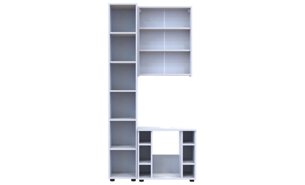 Badezimmerschrank-Set Doros Mira Weiß 84x33x183,5 (41510133)
