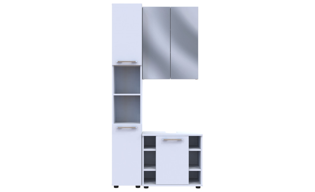 Badezimmerschrank-Set Doros Mira Weiß 84x33x183,5 (41510133)