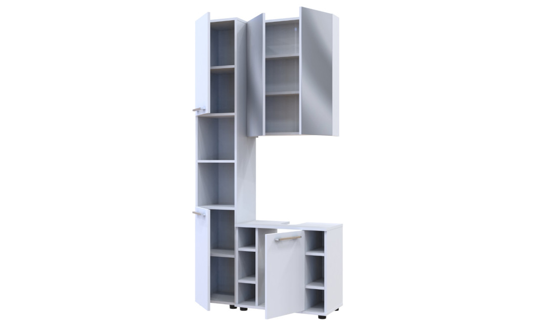 Badezimmerschrank-Set Doros Mira Weiß 84x33x183,5 (41510133)