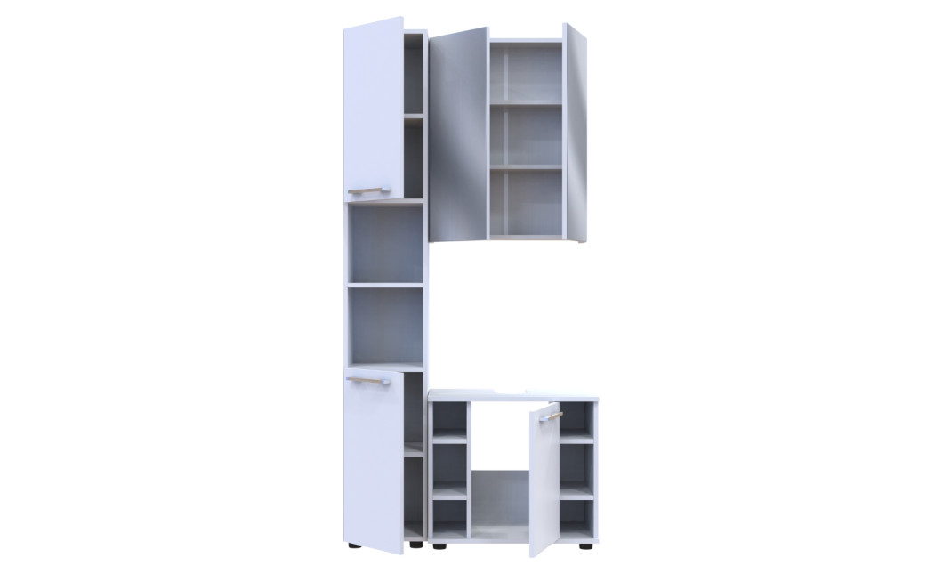 Badezimmerschrank-Set Doros Mira Weiß 84x33x183,5 (41510133)