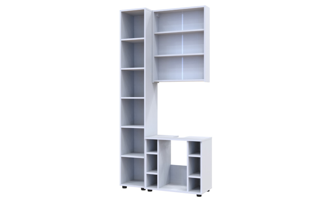 Badezimmerschrank-Set Doros Mira Weiß 84x33x183,5 (41510133)