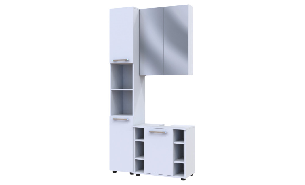 Badezimmerschrank-Set Doros Mira Weiß 84x33x183,5 (41510133)