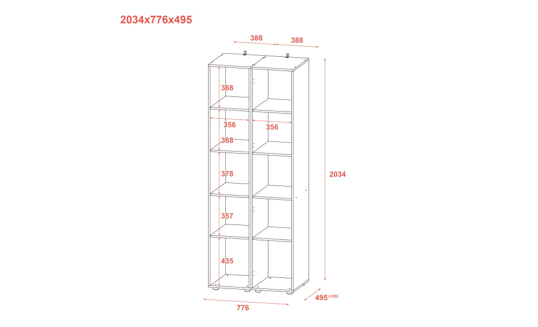Kleiderschrank Set Doros Gelar Graphitgrau mit 2 Spiegeln 78x49,5x203,4 (42002164)