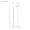 Kleiderschrank Set Doros Gelar Graphitgrau mit 2 Spiegeln 78x49,5x203,4 (42002164)