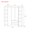 Kleiderschrank Doros Gelar Weiß 3 Türen mit 2 offenen Regalböden 192,6x49,5x203,4 (42005035)