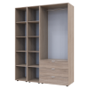 Kleiderschrank Doros Gelar Sonoma Eiche 2 Türen mit 2 offenen Regalböden 153,9x49,5x203,4 (42005045)