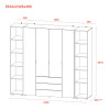 Kleiderschrank Doros Gelar Sonoma Eiche 4 Türen mit 2 offenen Regalböden 231,4x49,5x203,4 (42005050)