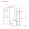 Kleiderschrank Doros Gelar Sonoma Eiche 4 Türen mit 2 offenen Regalböden 231,4x49,5x203,4 (42005050)