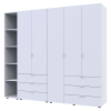 Kleiderschrank Doros Gelar Weiß 2+3 Türen mit offenem Regal 231,9x49,5x203,4 (42005032)