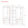 Kleiderschrank Doros Gelar Weiß 2+3 Türen mit offenem Regal 231,9x49,5x203,4 (42005032)