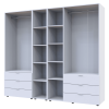 Kleiderschrank Doros Gelar Weiß 2+3 Türen mit offenem Regal 231,9x49,5x203,4 (42005032)