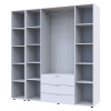Kleiderschrank Doros Gelar Weiß 4 Türen mit offenem Regal 193,2x49,5x203,4 (42005038)