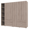 Kleiderschrank Doros Gelar Sonoma Eiche 2+3 Türen mit offenem Regal 231,9x49,5x203,4 (42005046)