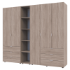 Kleiderschrank Doros Gelar Sonoma Eiche 2+3 Türen mit offenem Regal 231,9x49,5x203,4 (42005046)