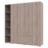 Kleiderschrank Doros Gelar Sonoma Eiche 4 Türen mit offenem Regal 193,2x49,5x203,4 (42005043)