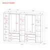 Kleiderschrank Doros Gelar Graphitgrau 2+4 Türen mit offenem Regal 270,7x49,5x203,4 (42005058)
