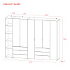 Kleiderschrank Doros Gelar Graphitgrau 2+4 Türen mit offenem Regal 270,7x49,5x203,4 (42005058)