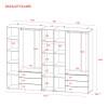 Kleiderschrank Doros Gelar Graphitgrau 3+3 Türen mit offenem Regal 270,6x49,5x203,4 (42005061)