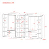 Kleiderschrank Doros Gelar Graphitgrau 4+4 Türen mit offenem Regal 348,2x49,5x203,4 (42005065)
