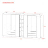 Kleiderschrank Doros Gelar Graphitgrau 4+4 Türen mit offenem Regal 348,2x49,5x203,4 (42005065)