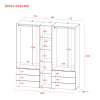 Kleiderschrank Doros Gelar Weiß 2+2 Türen mit offenem Regal 193,2x49,5x203,4 (42005031)