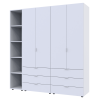 Kleiderschrank Doros Gelar Weiß 2+2 Türen mit offenem Regal 193,2x49,5x203,4 (42005031)