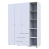 Kleiderschrank Doros Gelar Weiß 3 Türen mit offenem Regal 154,4x49,5x203,4 (42005034)