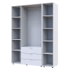 Kleiderschrank Doros Gelar Weiß 3 Türen mit offenem Regal 154,4x49,5x203,4 (42005034)