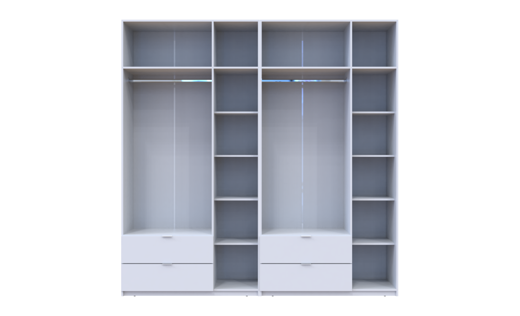 Kleiderschrank Doros Lukas Weiß 3+3 Türen 240x50x240 (42005106)