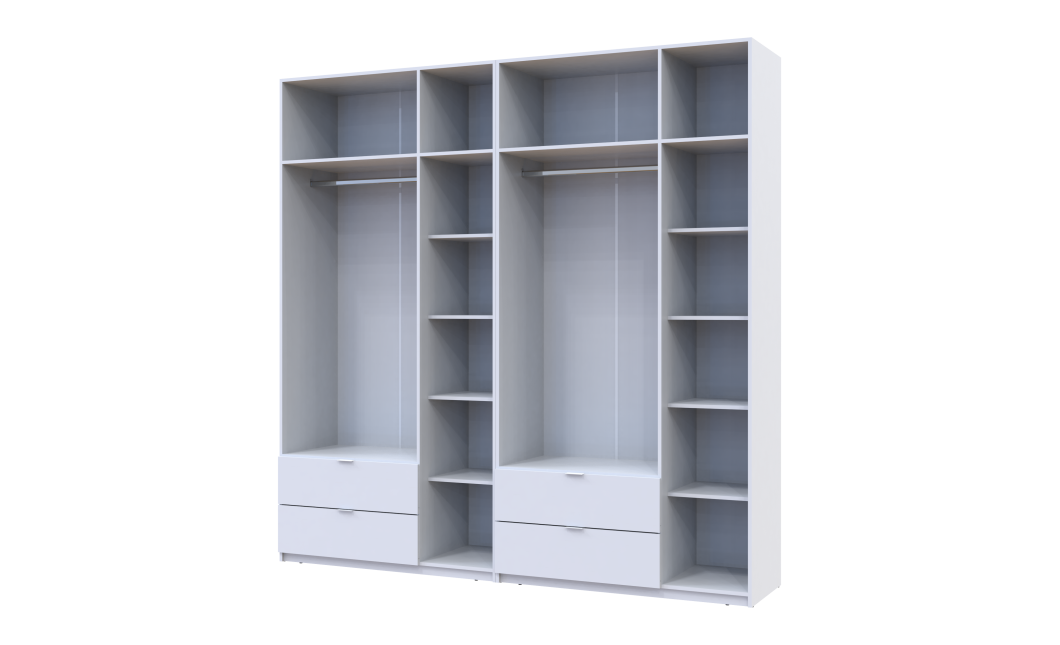 Kleiderschrank Doros Lukas Weiß 3+3 Türen 240x50x240 (42005106)