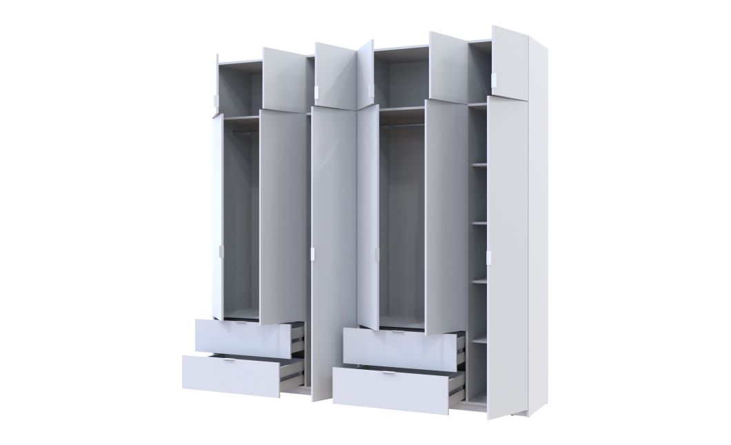 Kleiderschrank Doros Lukas Weiß 3+3 Türen 240x50x240 (42005106)