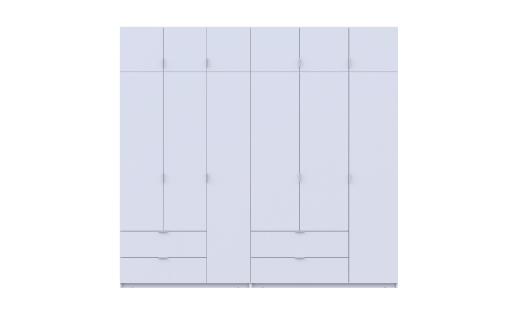 Kleiderschrank-Set Doros Lukas Weiß 3+3 Türen 255x50x240 (42005110)